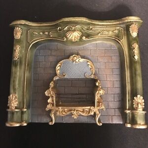 Vintage Miniature Onyx Green Reutter Marble Fireplace 1:12 Scale